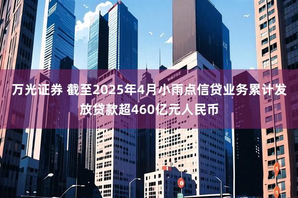 万光证券 截至2025年4月小雨点信贷业务累计发放贷款超460亿元人民币