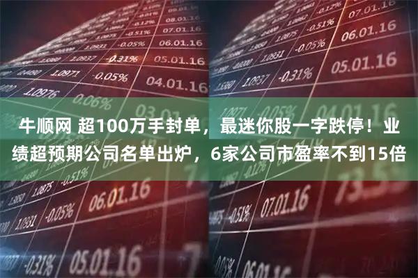 牛顺网 超100万手封单，最迷你股一字跌停！业绩超预期公司名单出炉，6家公司市盈率不到15倍