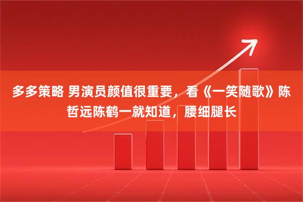 多多策略 男演员颜值很重要，看《一笑随歌》陈哲远陈鹤一就知道，腰细腿长