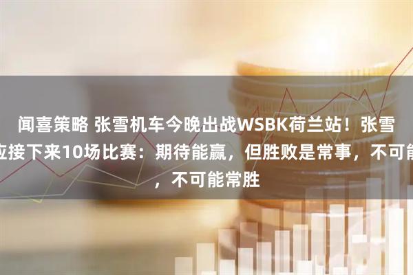 闻喜策略 张雪机车今晚出战WSBK荷兰站！张雪曾回应接下来10场比赛：期待能赢，但胜败是常事，不可能常胜