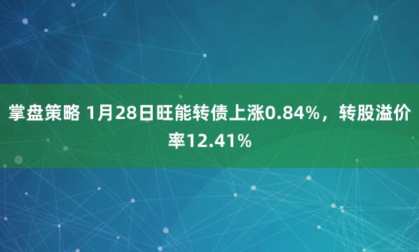 掌盘策略 1月28日旺能转债上涨0.84%，转股溢价率12.41%